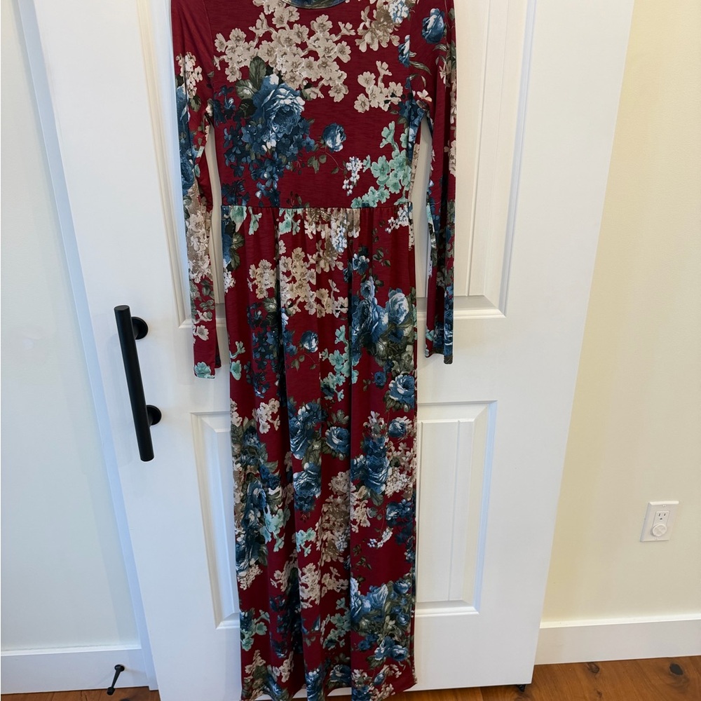 Bellamie Red Floral Maxi Dress
